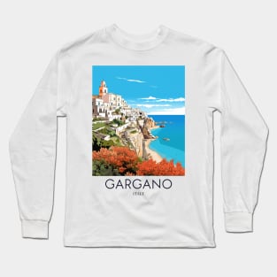 A Pop Art Travel Print of Gargano - Italy Long Sleeve T-Shirt